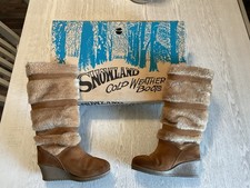 Vintage Snowland Women  s Boots Snow Winter Brown Size 6 With Original Box