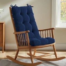 Rocking Chair Cushion, Indoor Navy Blue Glider Rocker Chairs Cushions Set, Wa...