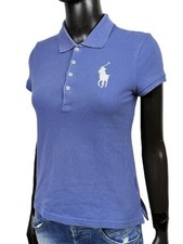 Polo Ralph Lauren Donna Taglia S Blu Big Pony Slim Fit Manica Corta