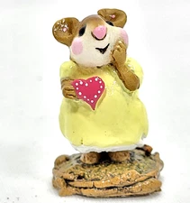 Wee Forest Folk M-80 Girl Sweetheart ©1982 Yellow Dress w/Box nip on ear -WF119