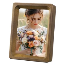 4 x 5" Wood Mini Photo Frames Wooden Finish Picture Frame, Walnut Color
