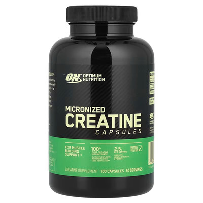 Optimum Nutrition, mikronisierte Kreatinkapseln, 100 Kapseln (1,25 g/Kapseln), Ablaufdatum: 06/2027