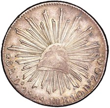 Mexico 8 Reales 1849-Do JMR 1842-49 Die Style Durango PCGS AU-50 Extremely Rare!