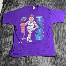 Vintage 90s Utah jazz John Stockton NBA Basketball Cartoon Caricature Tshirt 2XL