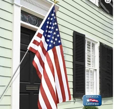 Annin Flagmakers 3' x 5' 6 ft. Steel Flagpole Kit Bracket & Gold Eagle Top NEW