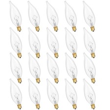Potanro E12 Incandescent Light Bulbs 25Watt Warm White 2700K, 180 25W-20Pack