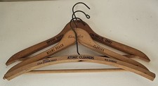 Lot of 3 Wooden Vintage Hangers With Advertising