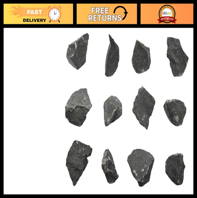 12PK Raw Basalt Igneous Rock Specimens - 1'' Geology Classroom Set - Hand-Process