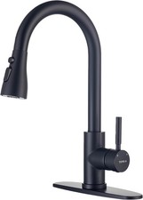 Kitchen Faucets W/ Pull Down Sprayer 3 Function Sprayer Matte Black Stainless