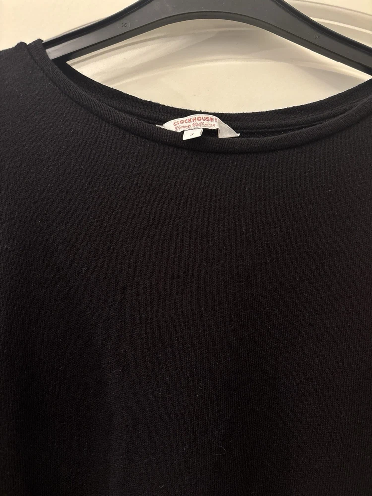 C&A Clockhouse Pullover schwarz Gr. S mit Borte am Saum