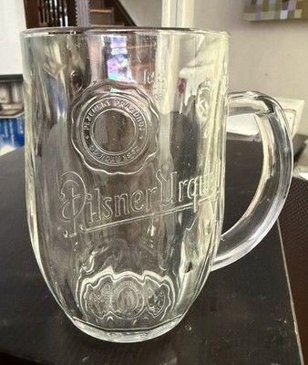 Pilsner Urquell Heavy Drinking Glass Tankard Beer Mug Stein 0.5L size 5.5'' Tall