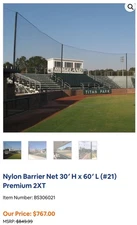 60x30 Black diamond Nylon Net