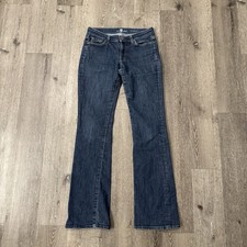 7 For All Mankind Womens Bootcut Jeans Size 27 Blue Dark Wash Stretch Low Rise