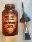 Vintage Union Rubber Best Test Paper Cement No. 500 Brown Glass Jar Dispenser