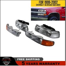 Headlights W Bumper Light Headlamps For 99-02 Silverado 00-06 Tahoe Suburban Us
