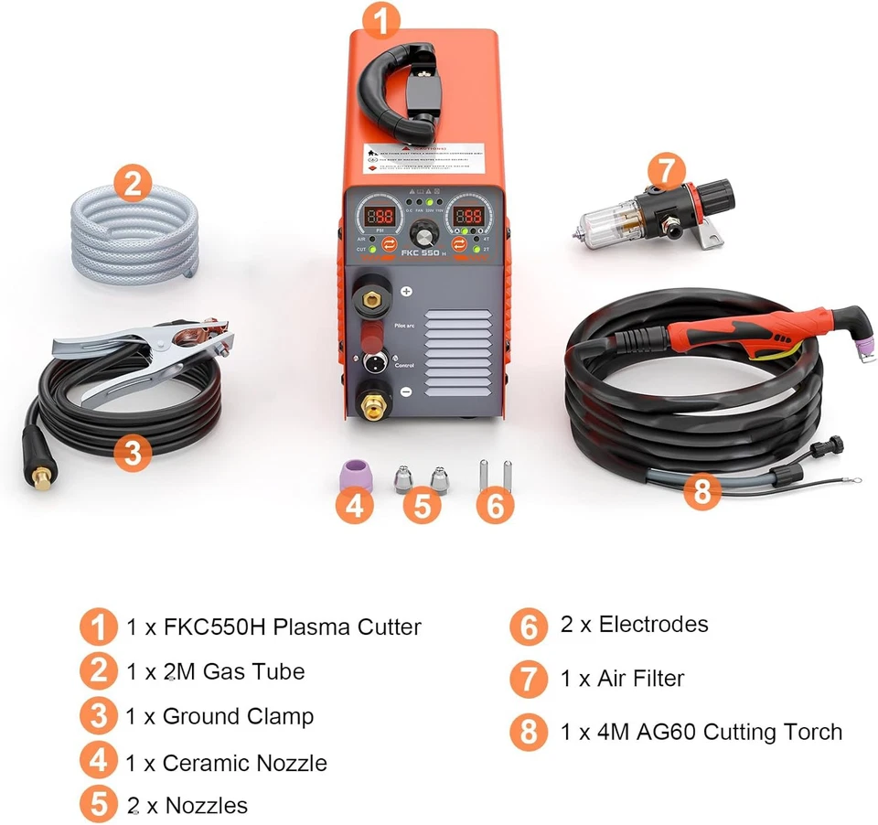 55A Plasma Cutter Non Contact Pilot Arc High Frequency IGBT 2T/4T Max Cut 20mm - Image 2 of 4