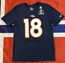 Nike NFL Denver Broncos Peyton Manning 18 Super Bowl 50 Men  s Blue Med T-Shirt