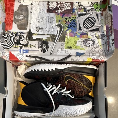 Nike Kyrie 7 Ray Guns! Men's Mid  Mesh Basketball Black Yellow White Red
