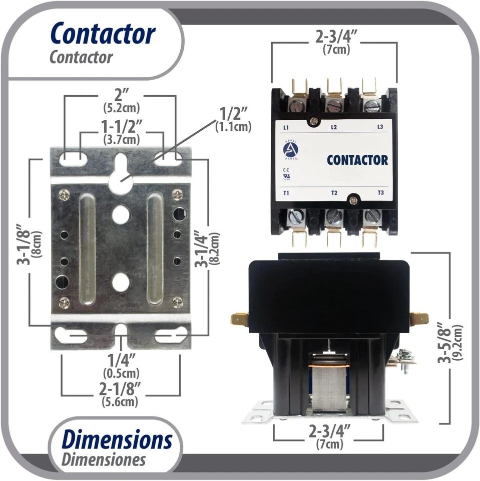 UL Certified Heavy-Duty 3 Pole Contactor for 50 Amp 240 Volt HVAC Applications - Image 4 of 4
