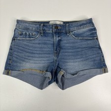 Abercrombie Fitch Mid Rise Short Women  s 27/4R Med Wash Light Distress