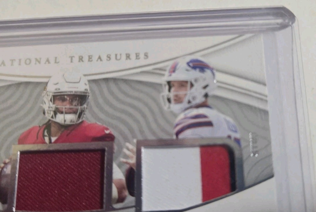 Josh Allen, Mahomes, Murray /99 2021 National Treasures NFL Gear Trio Materials view 11