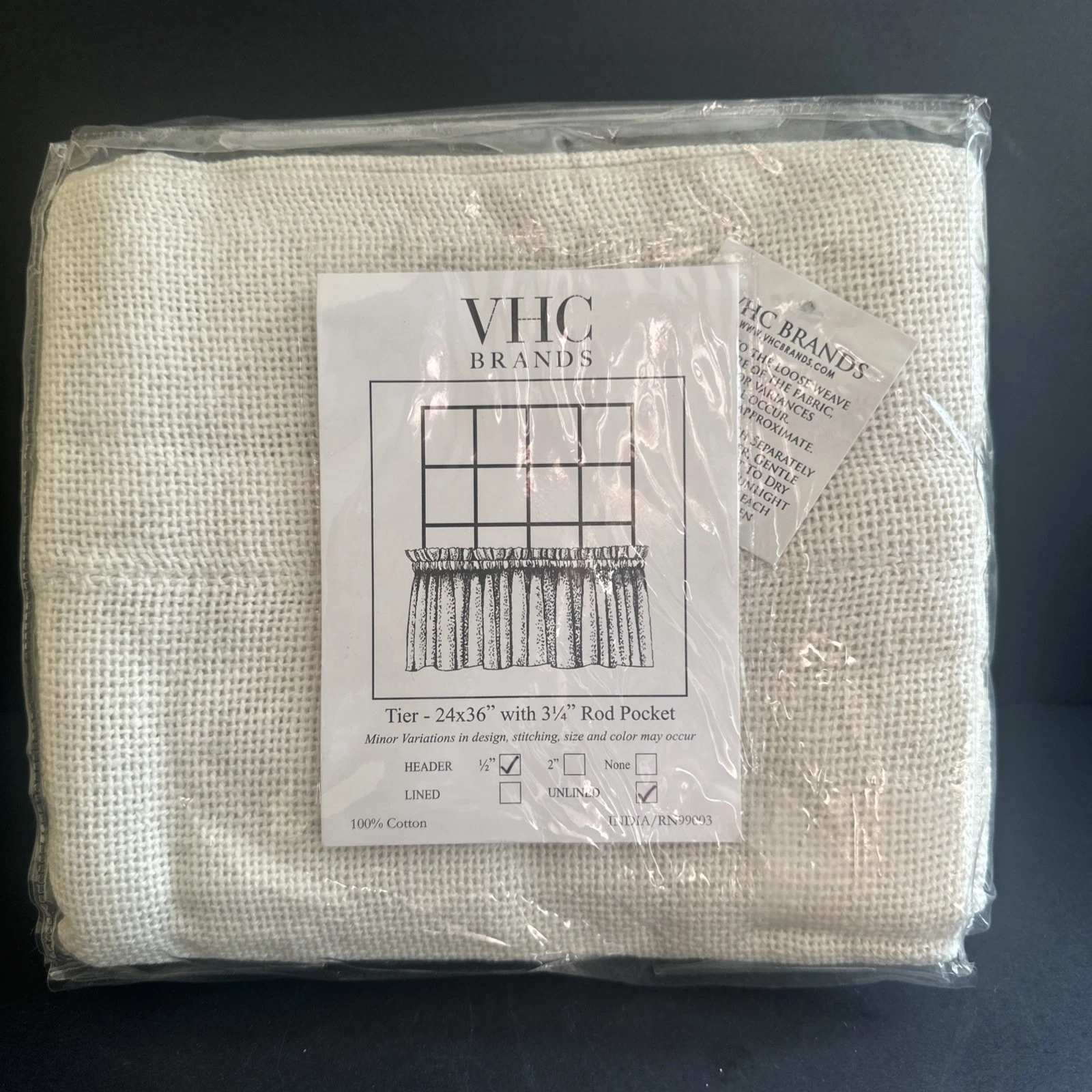 VHC Brands Burlap Tier Curtains - Thumbnail 3