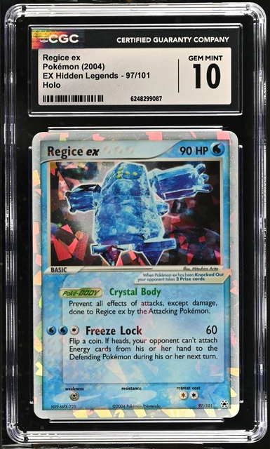 CGC 10 GEM MINT Regice EX 97/101 EX Hidden Legends Holo Pokemon Card