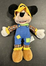 Disney Store Mickey Mouse Halloween Fall Scarecrow Plush Toy Doll stuffed 15  