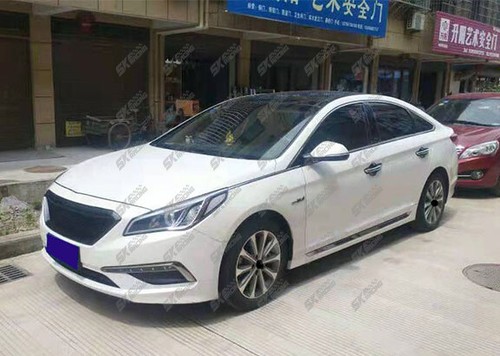 Parrilla central superior delantera negra brillante FRP para Hyundai Sonata SE 2015 2016 2017 - Imagen 9 de 52