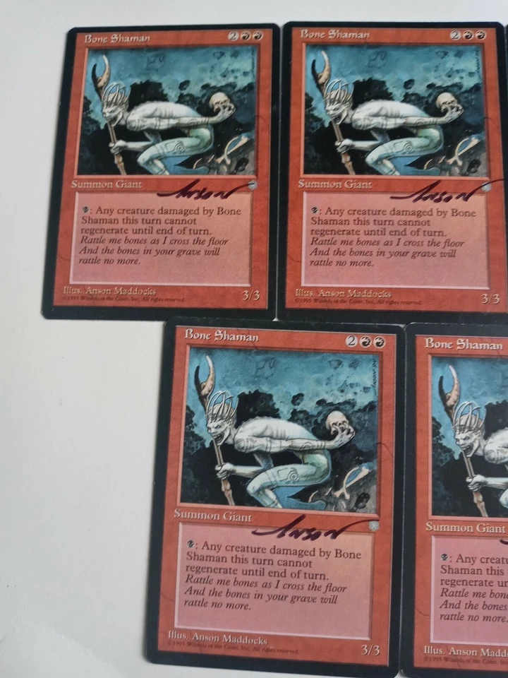 Bone shaman X1 Ice Age Ed Signed by Anson Maddocks MTG - Image 2 of 3