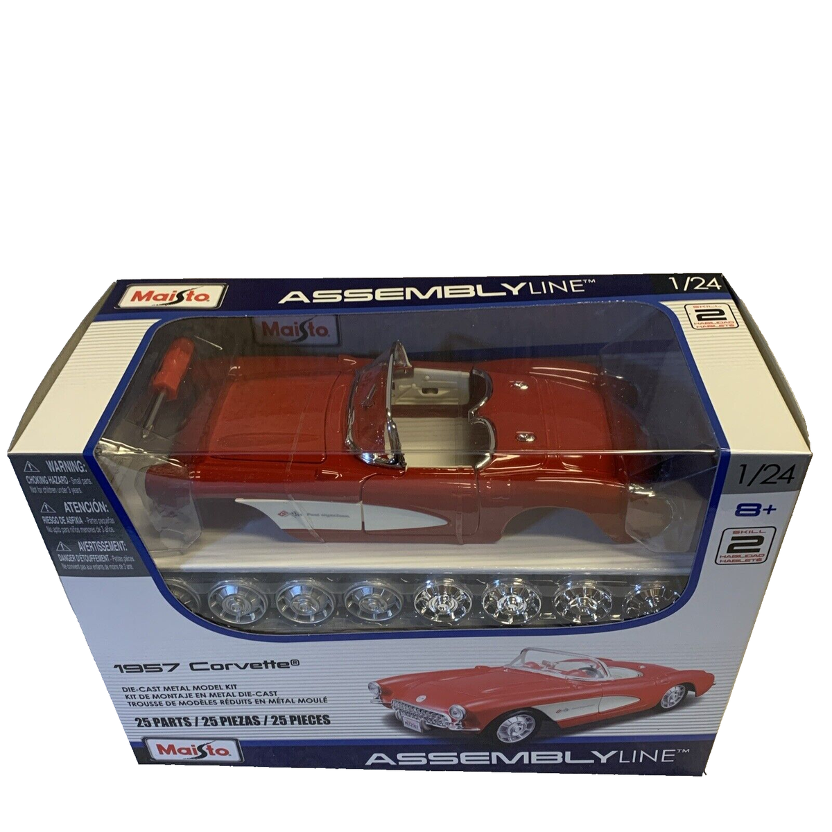 Maisto Assembly Line 1957 Corvette Red, 1:24 diecast metal model