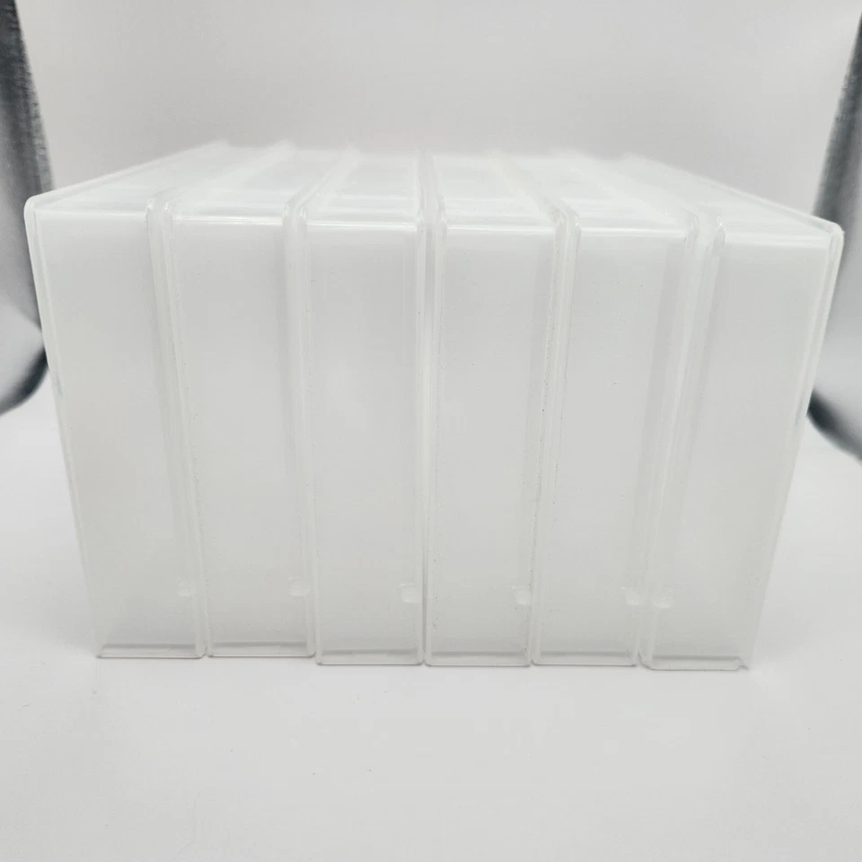 Lote de 6 estuches de cinta VHS de plástico duro - blanco esmerilado/transparente Foto 3 de 4