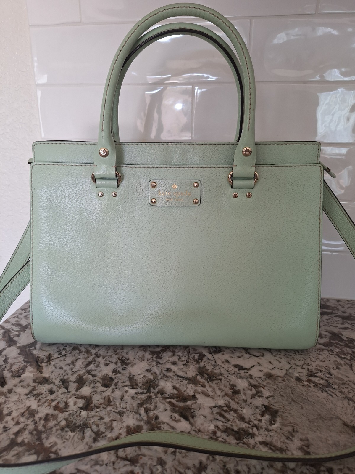 Kate Spade New York Large Tote Shoulder Bag Purse Tiffany Color