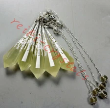 10pcs Wholesale Natural Citrine Quartz Crystal Pendulum Dowsing Point Divination