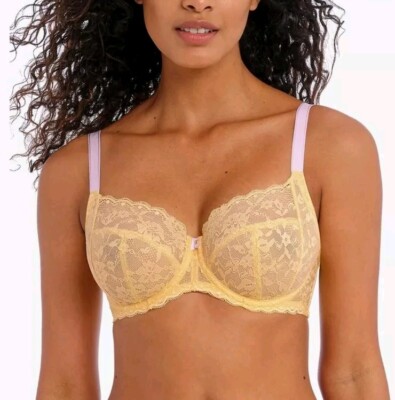 New Freya 5451 Offbeat Underwire Side Support Bra Size 30DD Yellow | eBay
