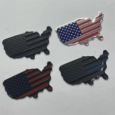 Car Body Side Door Rear Trunk Badge Emblem Decal Sticker USA US Map Motorcycle