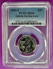 2025 S 25c Juliette Gordon Low American Woman Quarters PCGS MS65