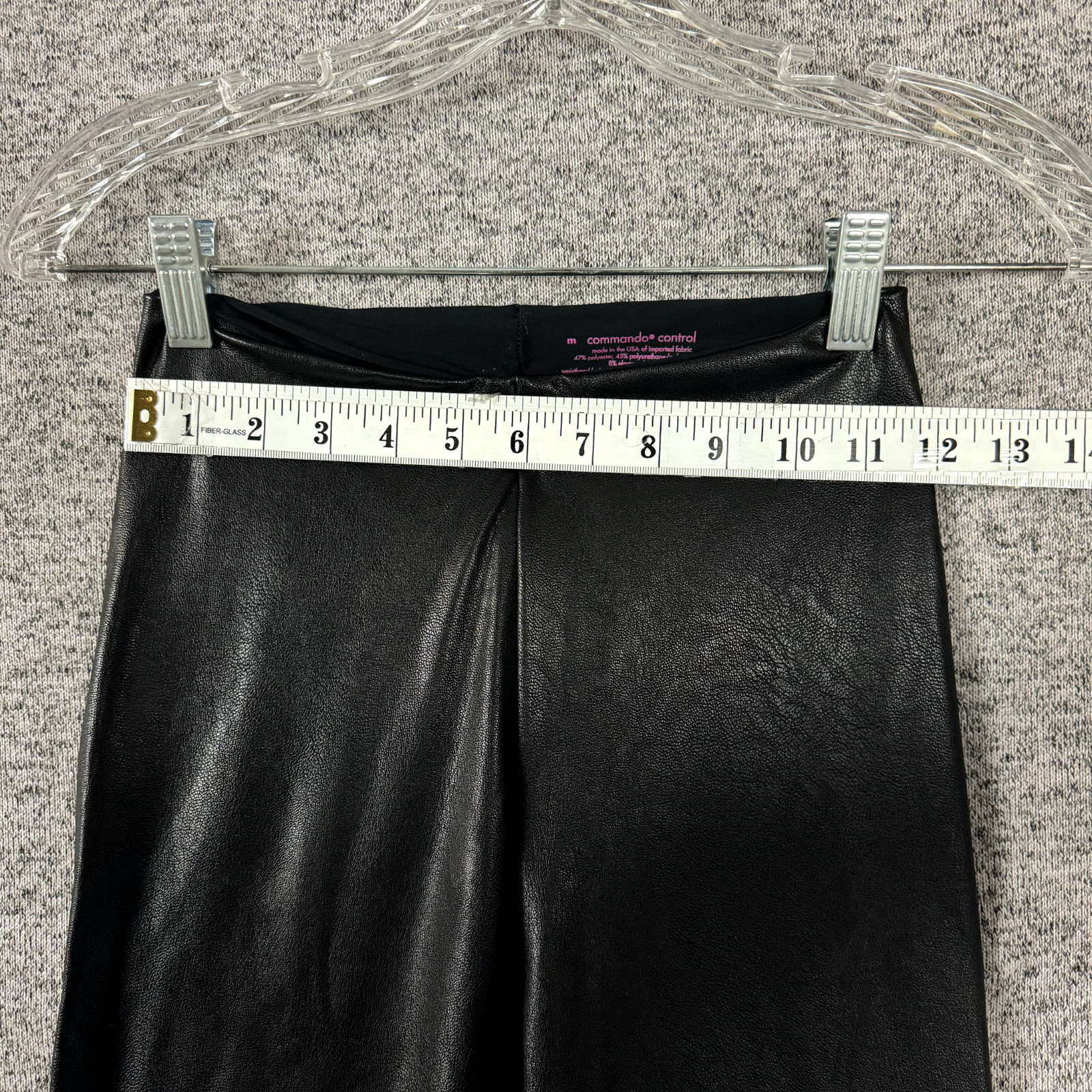 Commando Women's Size Medium Solid Black Faux Lea… - image 7