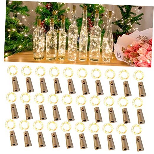 Wine Bottle Lights with Cork, 20 LEDs, 6.6 Ft, Fairy Mini 30 Pack Warm White