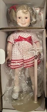 VTG Shirley Temple "Stand Up and Cheer” Danbury Mint 14" Doll  with Stand