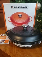 Le Creuset Signature Cast Iron 2.25 Quart Braiser, Licorice Matte Black NEW