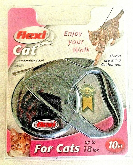BNIP Flexi Cat Retractable Cord Cat Leash Durable 10 ft Small Up to 18 lbs Black eBay