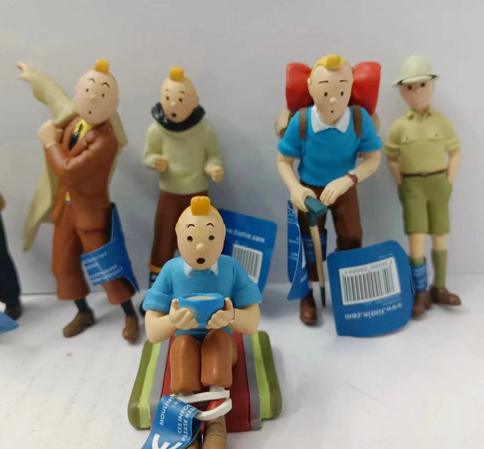 lote de 8 figuras sueltas de Las aventuras de Tintín 4cm-9cm Foto 4 de 4