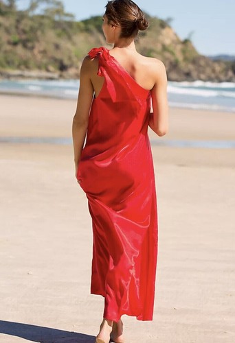 Free People Soa Satin Maxi Dress Sz Small generous - UK 12? RRP $250 - Picture 5 of 6
