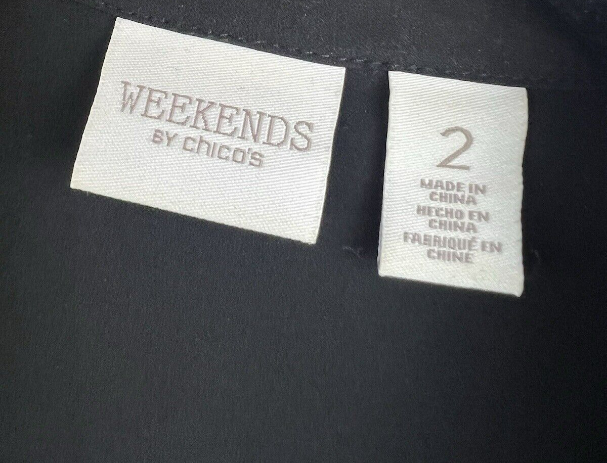 Chico's Weekends Jacket Large Solid Black Lightwe… - image 2