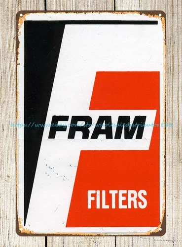 Fram Filters Vintage 1970's racing decals metal tin sign home interior