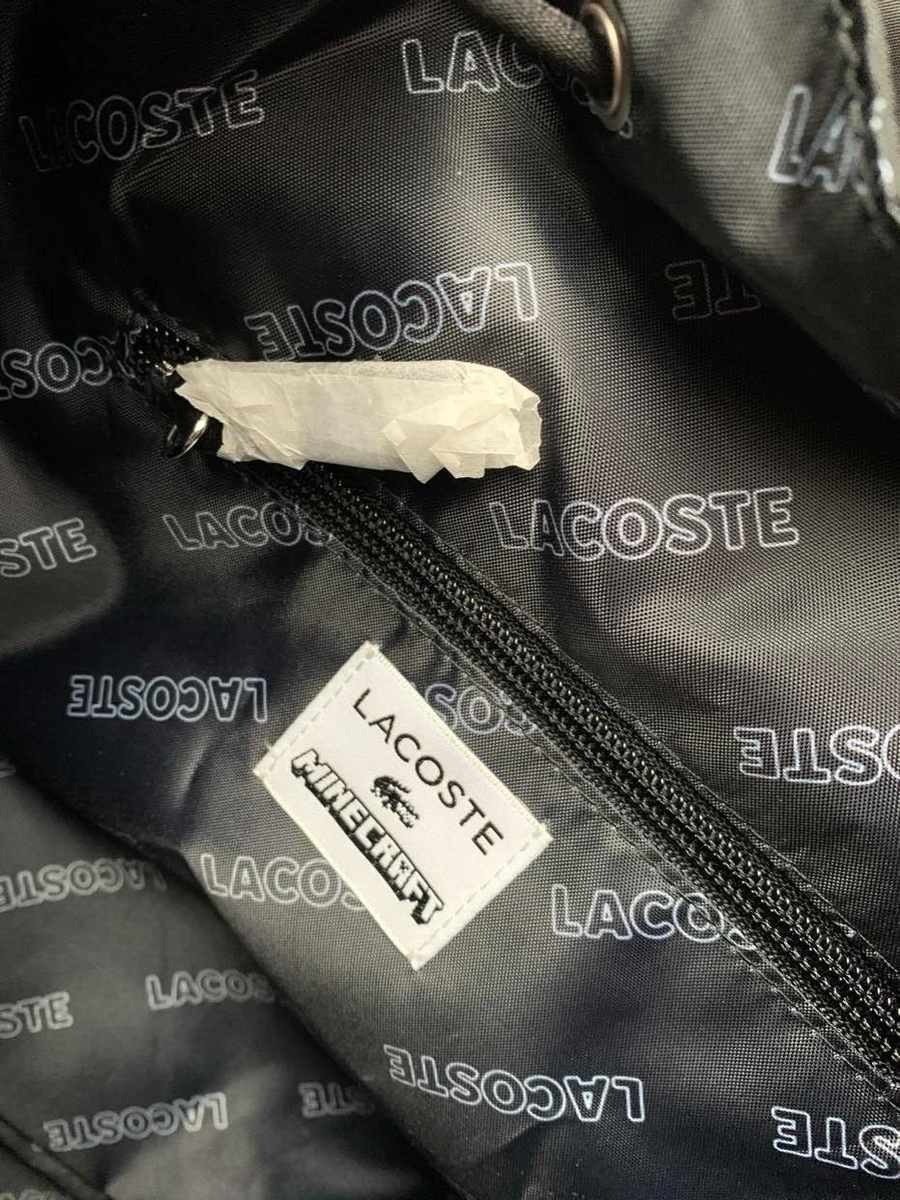 LACOSTE MINECRAFT PRINT NYLON BACKPACK BLACK UNISEX NF3851MK LACOSTE MINECRAFT PRINT NYLON BACKPACK BLACK UNISEX NF3851MK