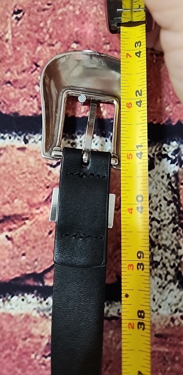 Another Line Belt Sz L Black Western Classic Silver Tone Another Line Belt Sz L Black Western Classic Silver Tone