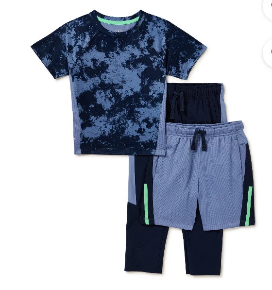 NWT Athletic Works DRIWORKS Toddler Boys 3 Pc Pants/Short/Shirt