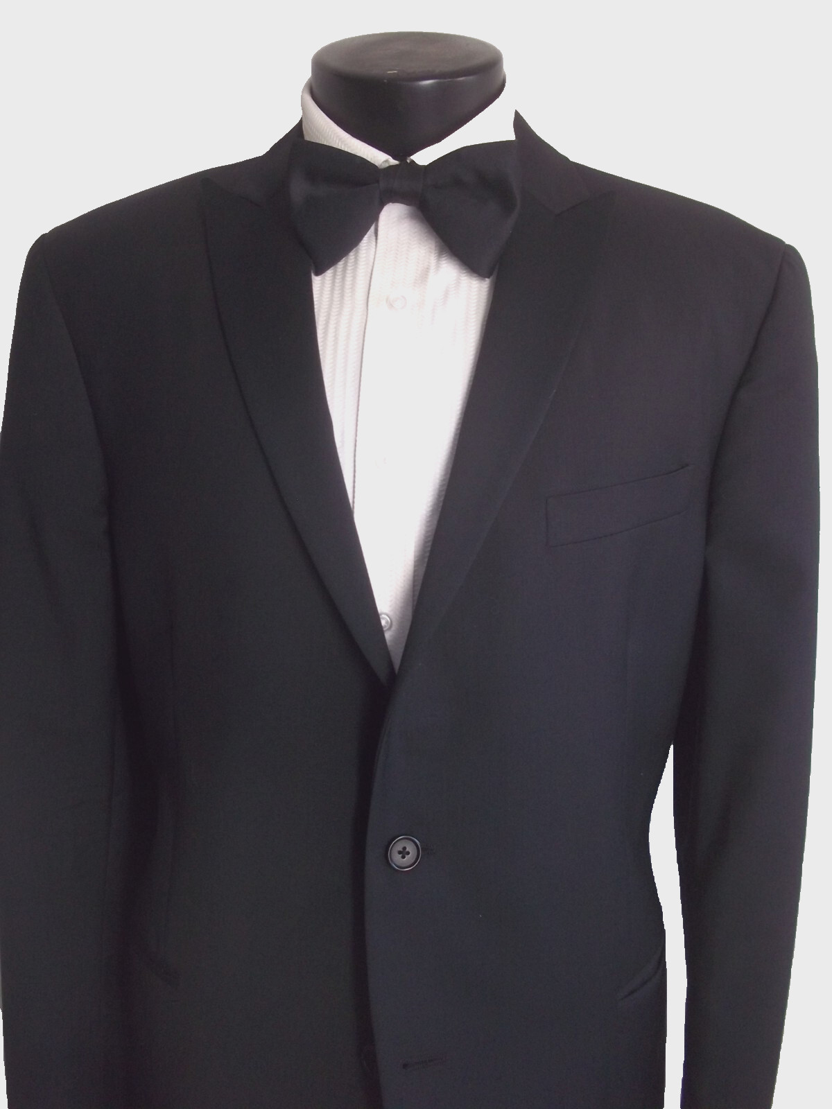 / John Varvatos Solid Black 2Button Wool Formal S… - image 4